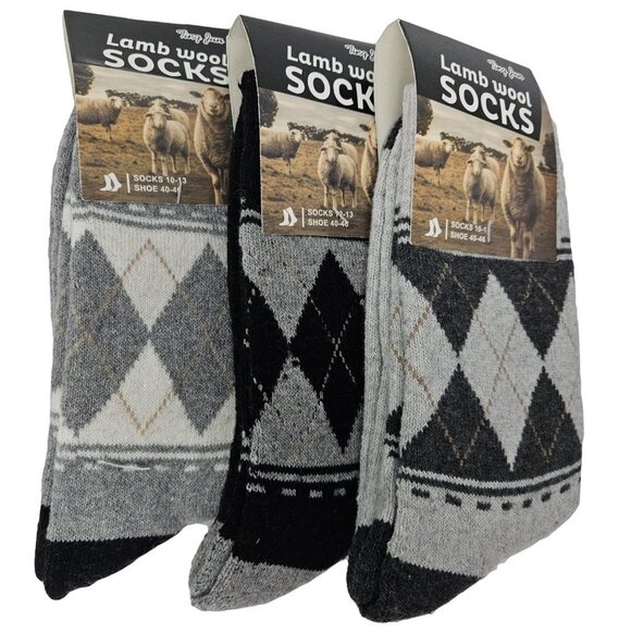 iBerryNY Other - Lamb Wool Socks Men 10-13, Thermal Warm Winter Boot Men Crew Socks 3-Pairs NWT